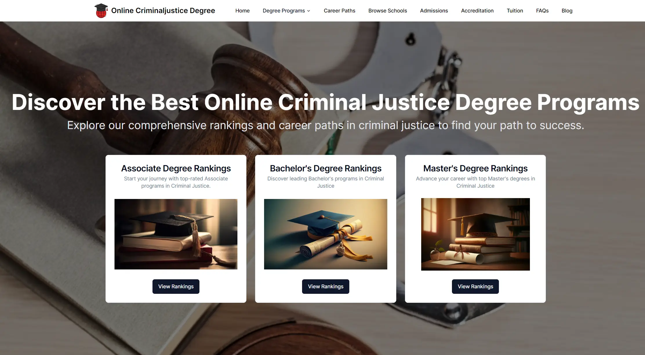 Online Criminal Justice Degrees site thumbnail