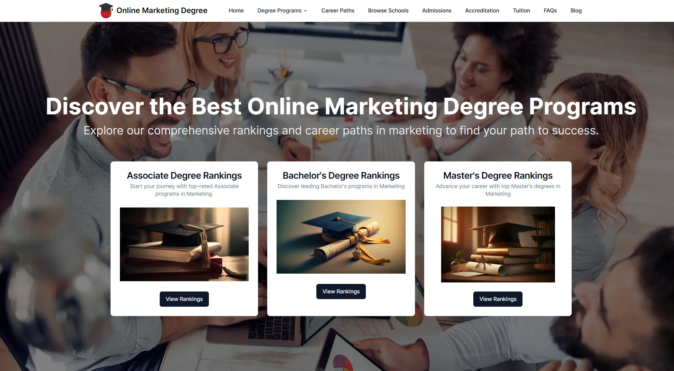 Online Marketing Degrees site thumbnail
